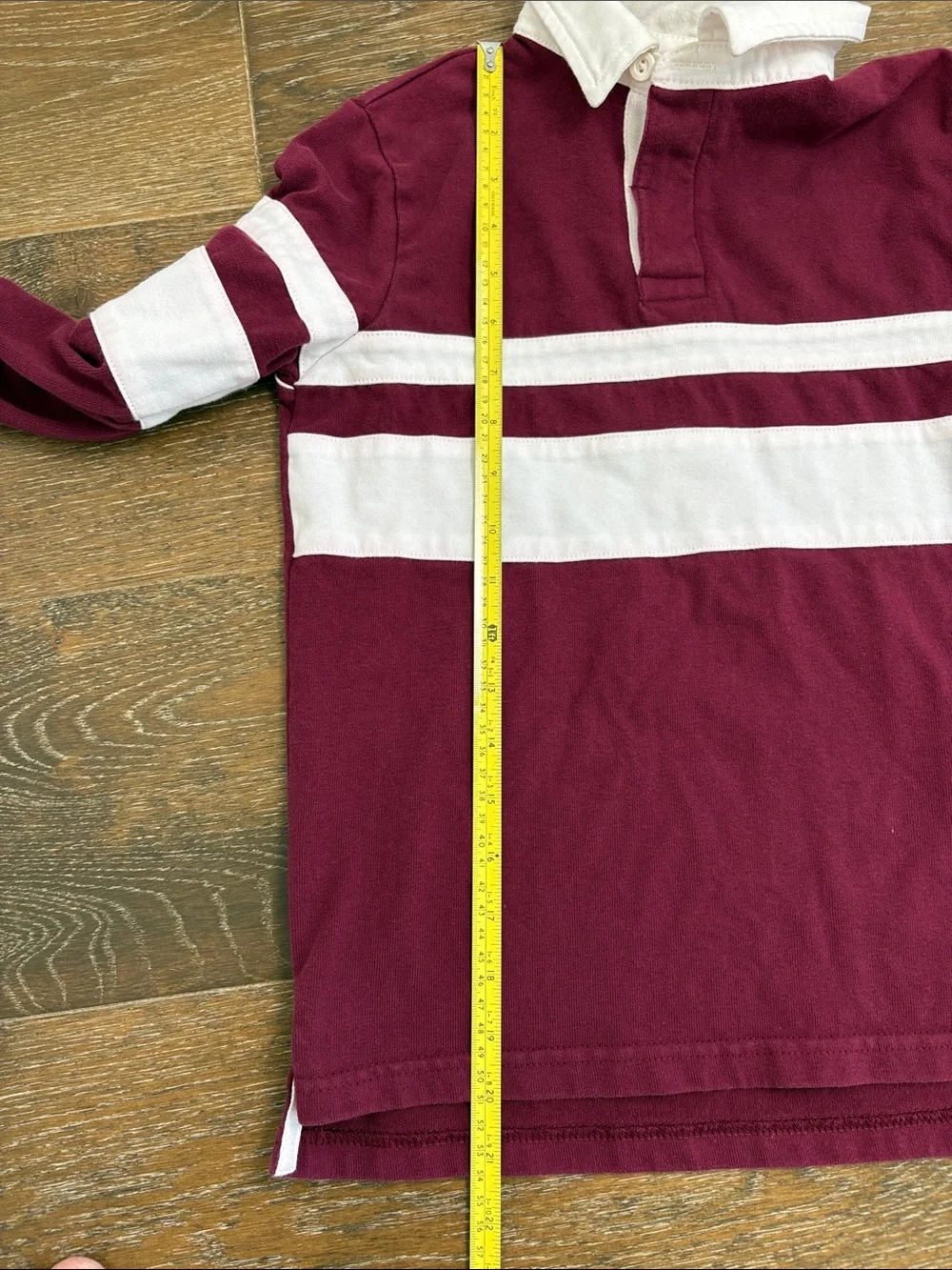 Old Navy Kids Color-Block Rugby Polo Shirt Wine Stain Maroon Size M (8)
